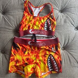 ethika Sports Bra and Shorts Set Trendy Loungewear XS